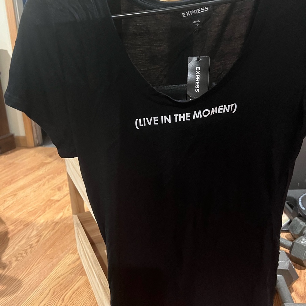 Express Black Tee with White Graphic
